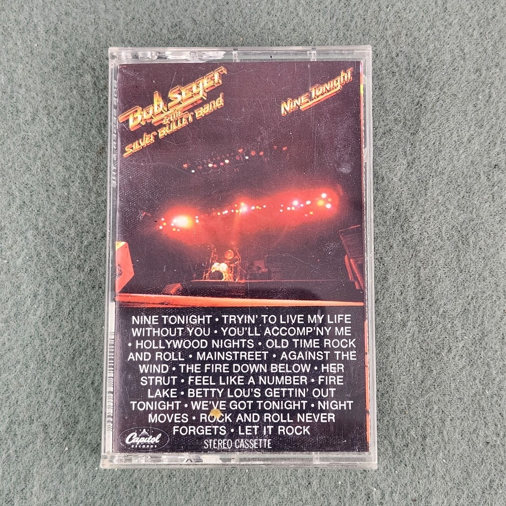 Bob Seger &‎ The Silver Bullet Band Nine Tonight Cassette 1981 Capitol Records